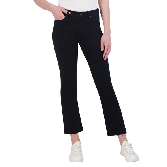 Vigoss Ladies Black Marley Raw Hem Crop Bootcut Jeans - Picture 1 of 4
